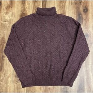 Jos. A Bank Turtleneck Wool Blend Fisherman Chunky Knit Sweater Preppy Men's XXL